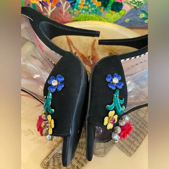 Betsey Johnson Lenox T-Strap Dress Sandals, High Heels, Blk, Multi Color, 8.5 - Picture 10 of 16